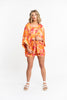 Gyal Bashy - Recycled Polyester Victoria Silky Printed Ruana - Citrus Sun