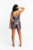 Gyal Bashy - Recycled Polyester Lucia Silky Printed Lounge Shorts - Navy Palms