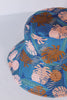 Gyal Bashy - Grenada Reversible Printed Bucket Hat - Navy Palms/Citrus Sun