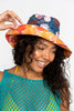 Gyal Bashy - Grenada Reversible Printed Bucket Hat - Navy Palms/Citrus Sun